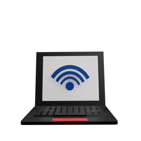 Laptop Wifi  3D Icon