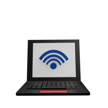 Laptop Wifi  3D Icon