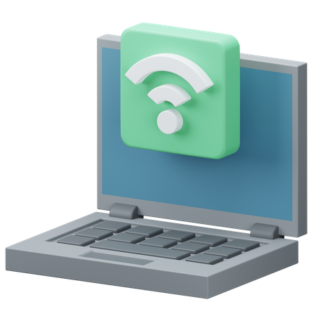 Laptop Wifi  3D Icon