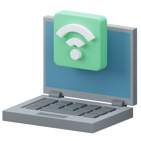 Laptop Wifi  3D Icon