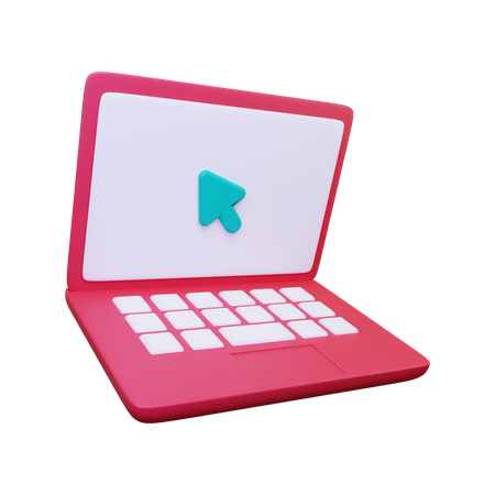 Laptop With Pointer  3D Icon