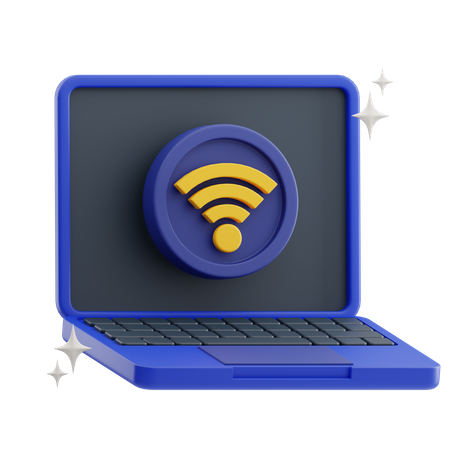 Laptop-WLAN  3D Icon