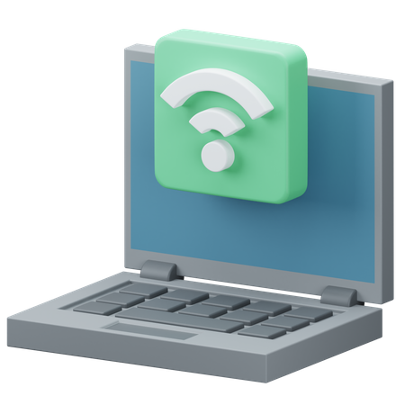 Laptop-WLAN  3D Icon