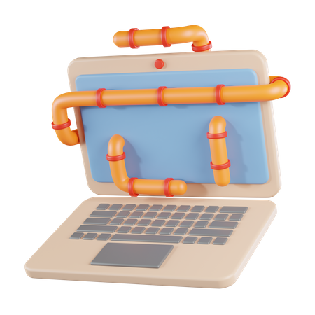 Laptop Worm  3D Icon