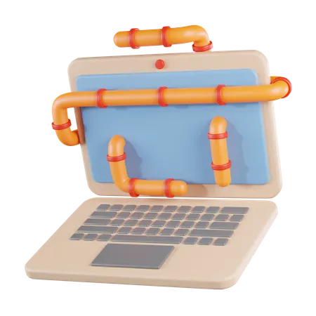 Laptop-Wurm  3D Icon