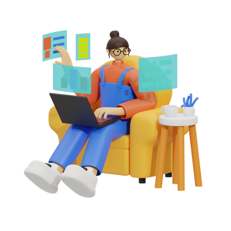 Laptops and Lounging, The Perfect Pair  3D Icon