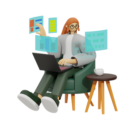 Laptops and Lounging, The Perfect Pair  3D Icon