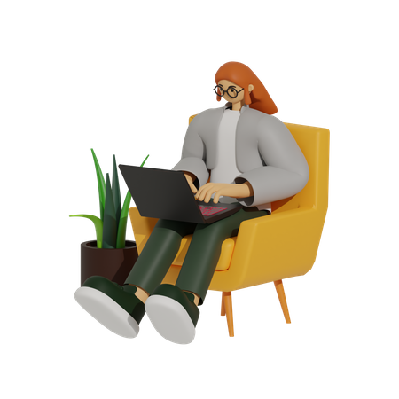 Laptops on the Lounge, The Ultimate Home Office Setup  3D Icon