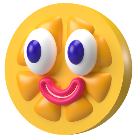 Laranja com rosto  3D Icon