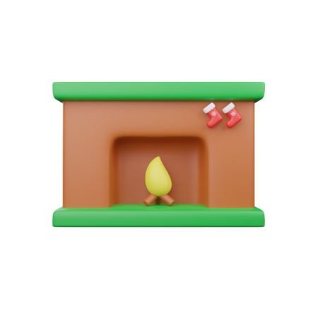 Lareira de natal  3D Icon