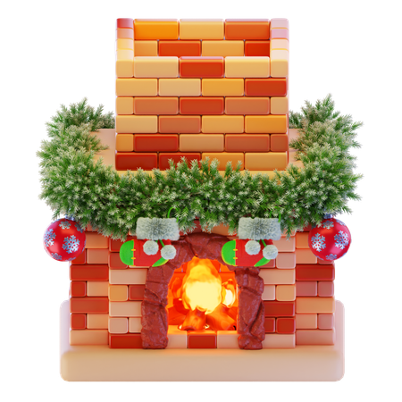 Lareira de natal  3D Icon