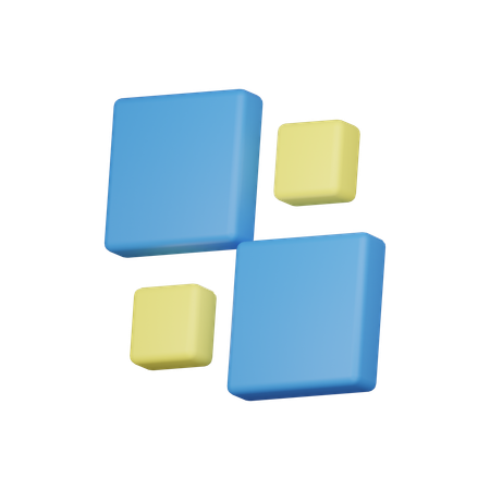 Large and small Square  3D Icon