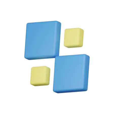 Large and small Square  3D Icon