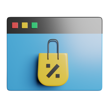 Las compras en línea  3D Icon