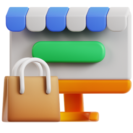 Las compras en línea  3D Icon