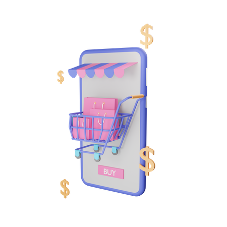 Las compras en línea  3D Icon