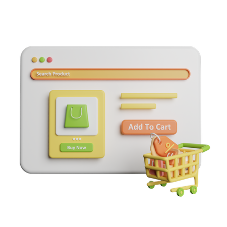 Las compras en línea  3D Icon