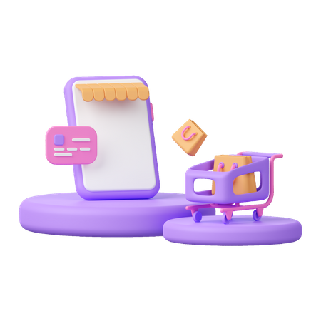Las compras en línea  3D Icon