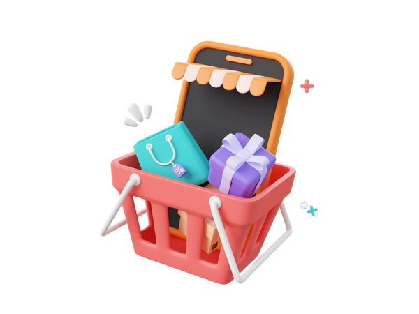 Las compras en línea  3D Icon