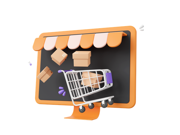 Las compras en línea  3D Icon