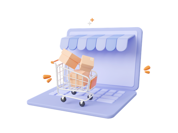 Las compras en línea  3D Icon