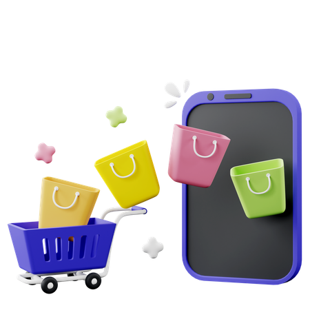 Las compras en línea  3D Icon