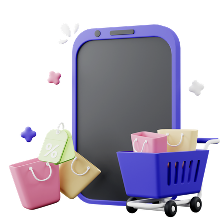 Las compras en línea  3D Icon
