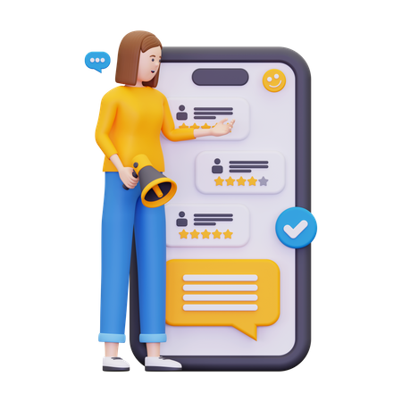 Las mujeres dan reseñas en línea  3D Icon