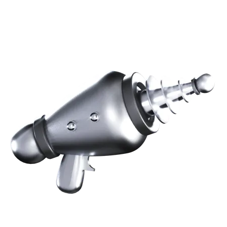 Laser Gun With Silver Color Illustration In 3 D Design 3D Icon
