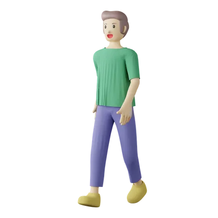 Lässige Person beim Gehen  3D Illustration