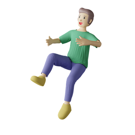 Lässige Person schwebende Pose  3D Illustration