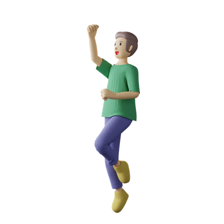 Lässige Person springt Pose  3D Illustration