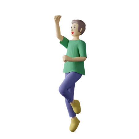 Lässige Person springt Pose  3D Illustration