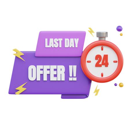 Last Day Offer  3D Icon