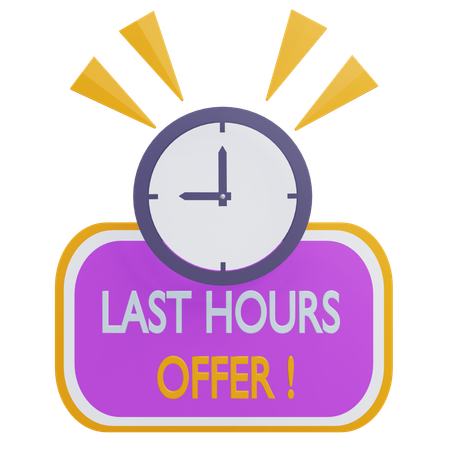 Last hours offer  3D Icon