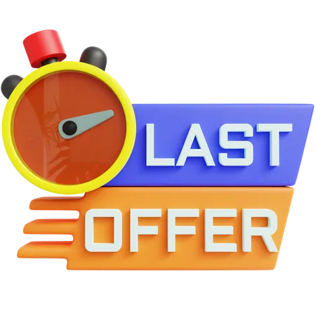 3 D Last Offer With Isolated Background 3D Icon