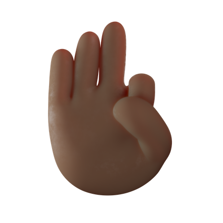 Last Three Finger Gesture  3D Illustration