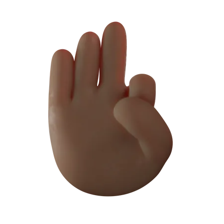 Last Three Finger Gesture  3D Illustration