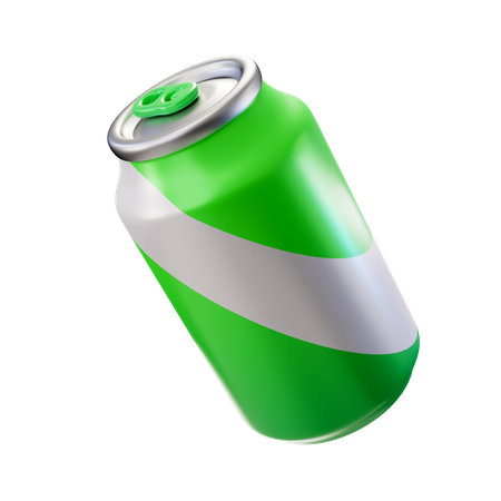 Lata de refrigerante verde  3D Illustration