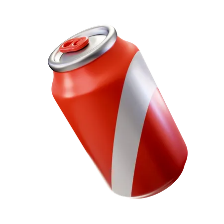 3 D Render Ilustracao Lata De Refrigerante De Coca Cola Vermelha Com Rotulo 3D Illustration