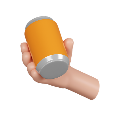 Mão segurar lata de suco  3D Icon