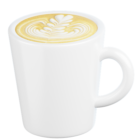 Latte Art Coffee Cup  3D Icon