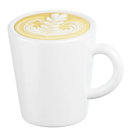 Latte Art Coffee Cup  3D Icon