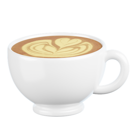 Latte Art Coffee Galss  3D Icon