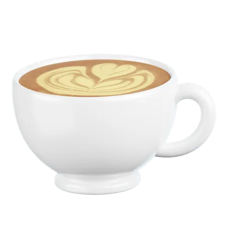 Latte Art Coffee Galss  3D Icon