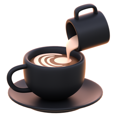 Arte latte derramando  3D Icon