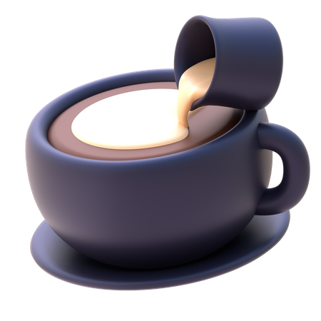 Arte latte derramando  3D Icon