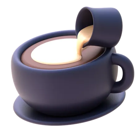 Arte latte derramando  3D Icon