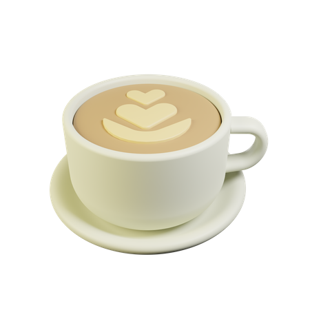 Latte Coffee  3D Icon