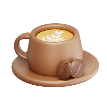 Latte Coffee Cup  3D Icon